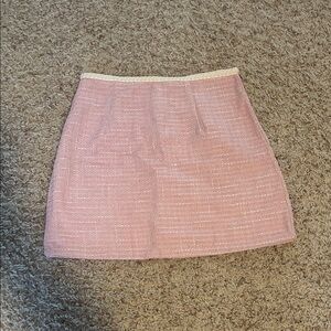 Cider Pink Tweed Mini Skirt with Contrast Waist